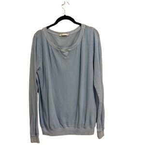 Michael Stars Kai light Blue Mesh Sweatshirt